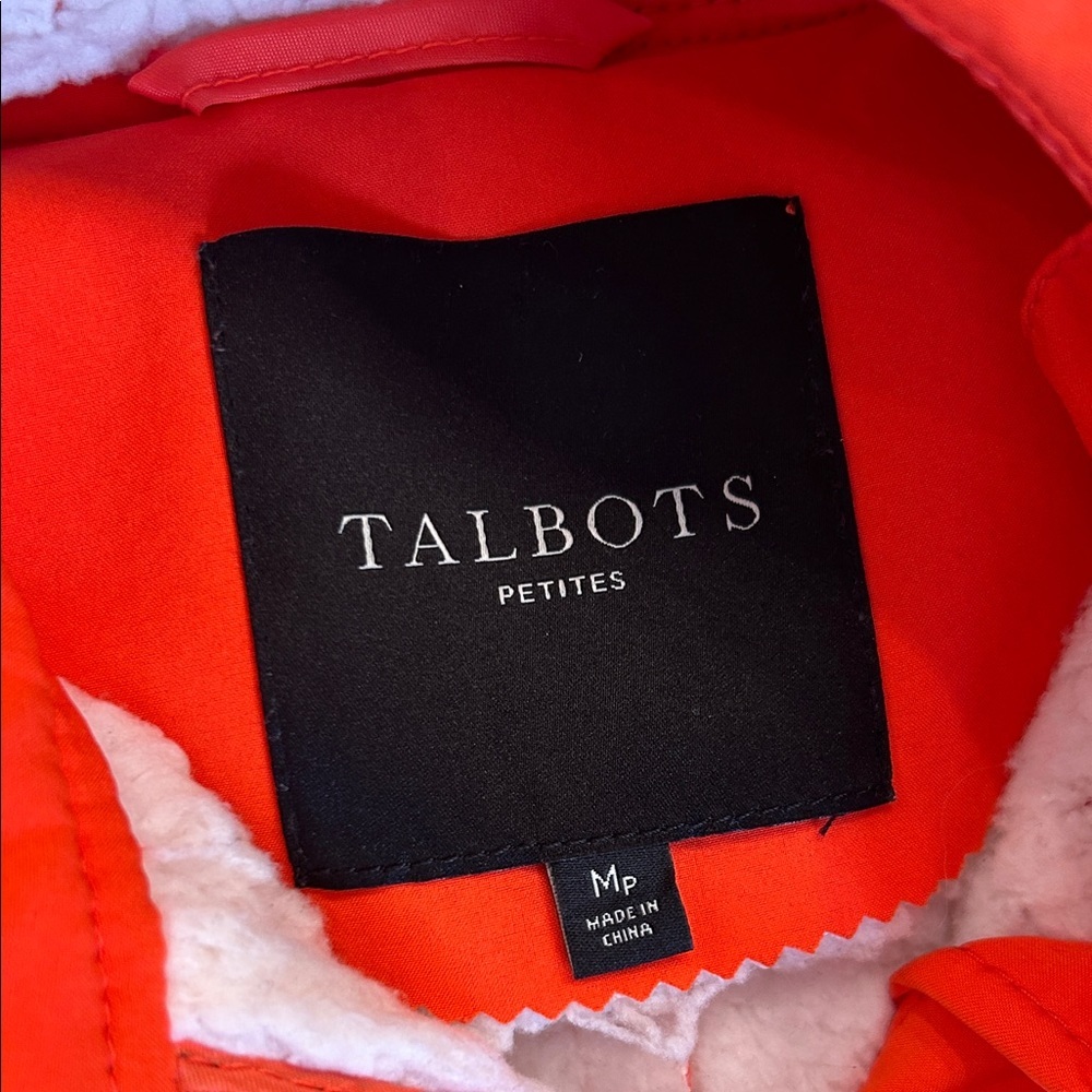 Talbots Women's Orange Hooded Raincoat - Picture 4 of 8